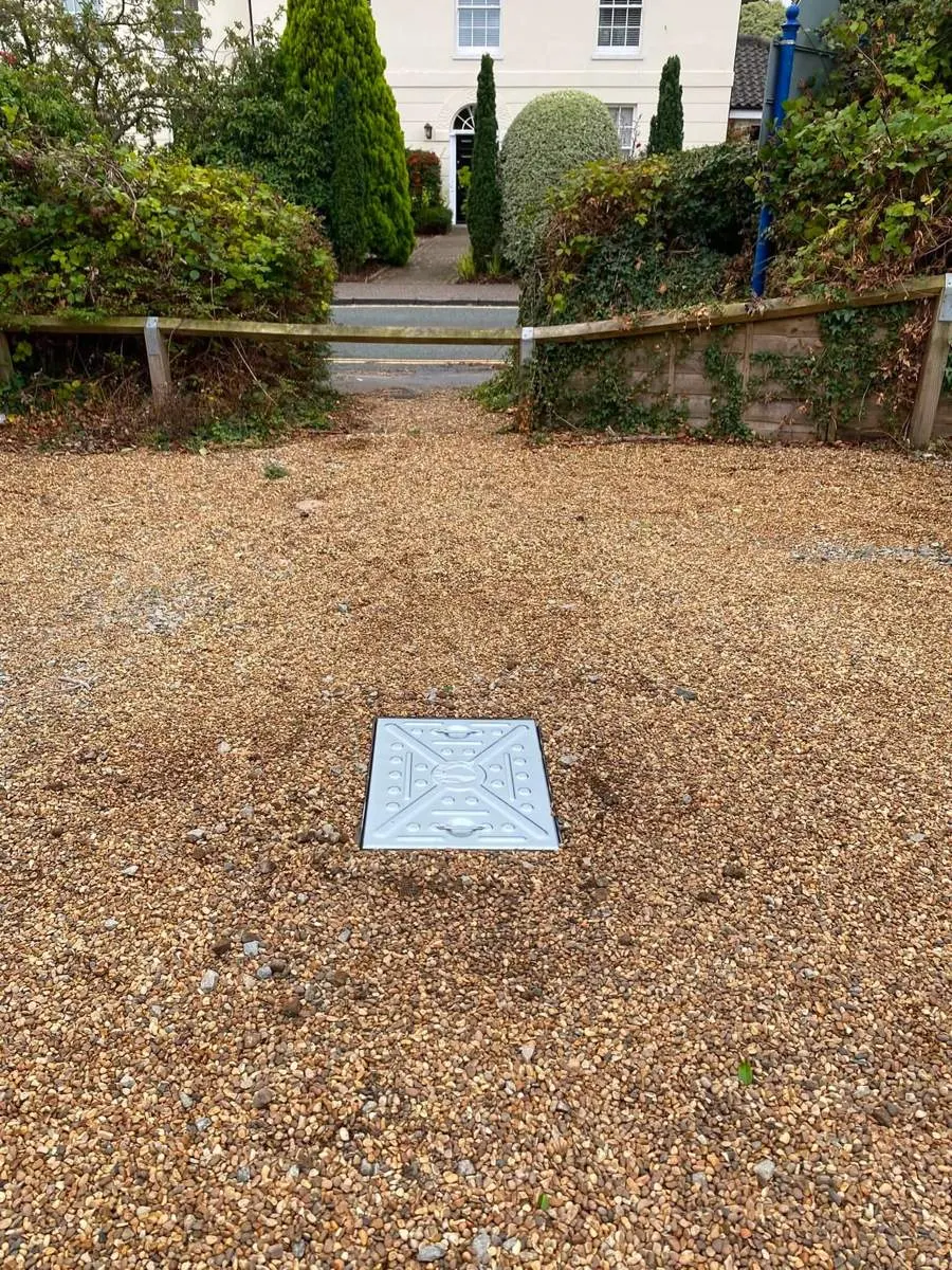 Manhole cover replaced at a hotel